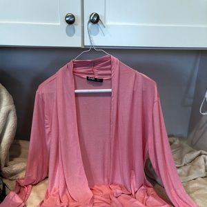 Pink Wrap/Shaw with long sleeves
